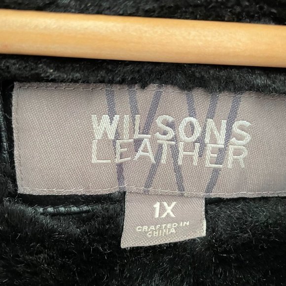 Wilsons Leather Faux Fur Hooded Vintage Jacket Sz 1X - Picture 10 of 11
